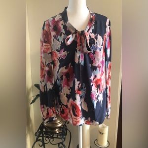♠️ Kate Spade Hazy Floral  Bow Blouse